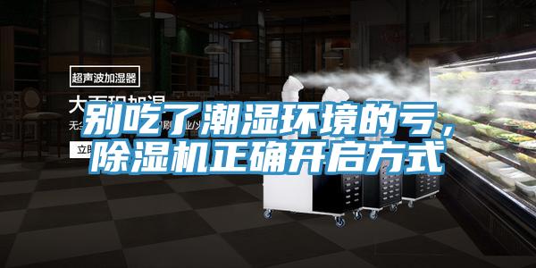 別吃了潮濕環境的虧，除濕機正確開啟方式